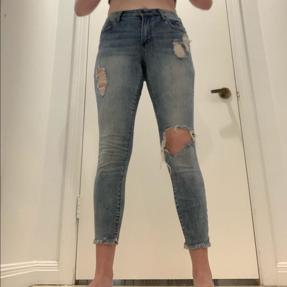 BP. Ripped Skinny Blue Jeans